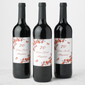 Cherry Blossom Red White Custom Birthday Wine Lab Wijn Etiket (Flessen)