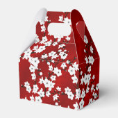 Cherry Blossom Red White Custom Dank je Floral Bedankdoosjes (Achterkant)