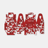 Cherry Blossom Red White Custom Dank je Floral Bedankdoosjes (Uitgevouwen)