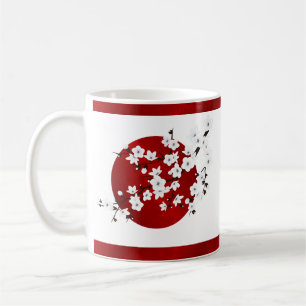 Cherry Blossom Red White Rising Sun Koffiemok