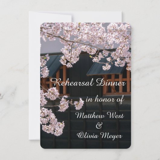 Cherry Blossom Rehearsal Dinner Invitations Kaart (Voorkant)