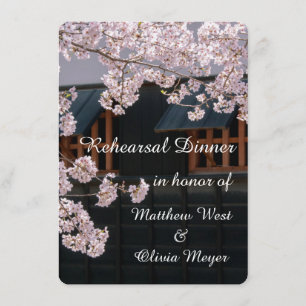 Cherry Blossom Rehearsal Dinner Invitations Kaart