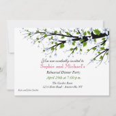 Cherry Blossom Rehearsal Dinner Party Invitation Kaart (Voorkant)