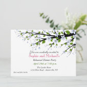Cherry Blossom Rehearsal Dinner Party Invitation Kaart (Staand voorkant)