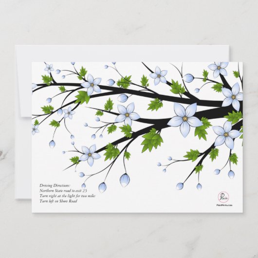 Cherry Blossom Rehearsal Dinner Party Invitation Kaart (Achterkant)