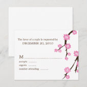 Cherry Blossom Response Kaarten RSVP Kaartje (Voorkant / Achterkant)