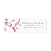 Cherry Blossom | Retouradres bruiloft Etiket (Voorkant)