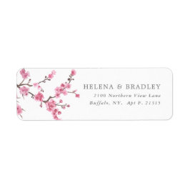 Cherry Blossom | Retouradres bruiloft Etiket