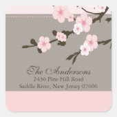 Cherry Blossom Retouradres Bruiloft Sticker (Voorkant)