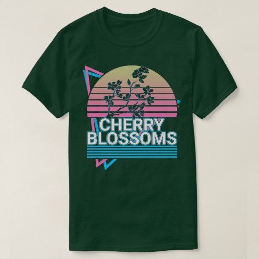 Cherry Blossom Retro Premium T-shirt (Design voorkant)