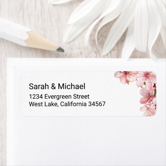 Cherry Blossom Return Address Label (Insitu)