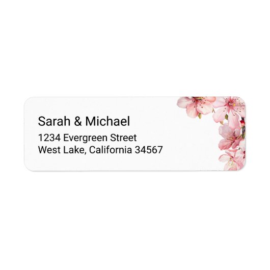 Cherry Blossom Return Address Label (Voorkant)