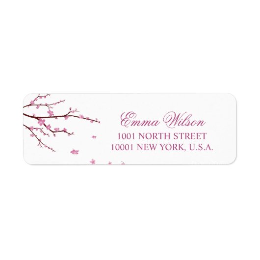 Cherry Blossom Return Address Labels (Voorkant)