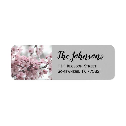 Cherry Blossom Return Address Labels (Voorkant)