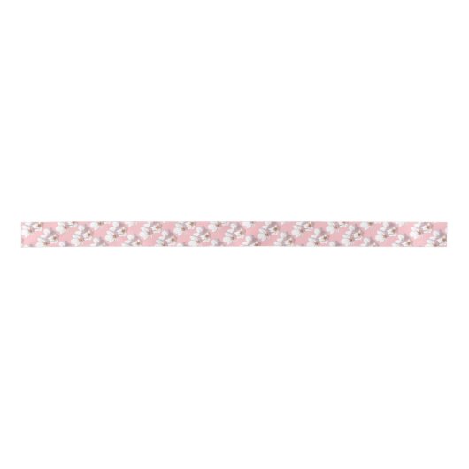 Cherry Blossom Ribbon Custom Roze Blossom Ribbon Satijnen Lint (Voorkant)