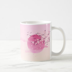 Cherry Blossom Rising Sun Girly Koffiemok