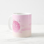 Cherry Blossom Rising Sun Pink Floral Girly Koffiemok (Voorkant links)