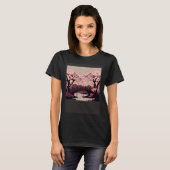 Cherry Blossom River and Bridge Artwork Stunning G T-shirt (Voorkant volledig)