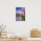 Cherry Blossom Riverside Poster (Keuken)