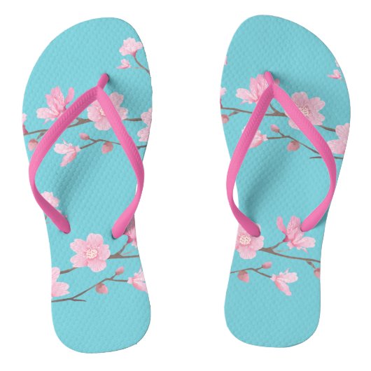 Cherry Blossom - Robin egg blue Teenslippers (Voetbed)