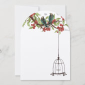 Cherry Blossom Romantic Birds & Birdcage Weddings Kaart (Achterkant)