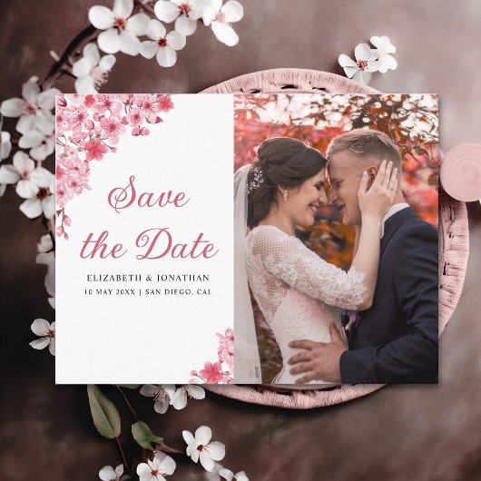 Cherry Blossom – Romantic Floral Wedding Briefkaart