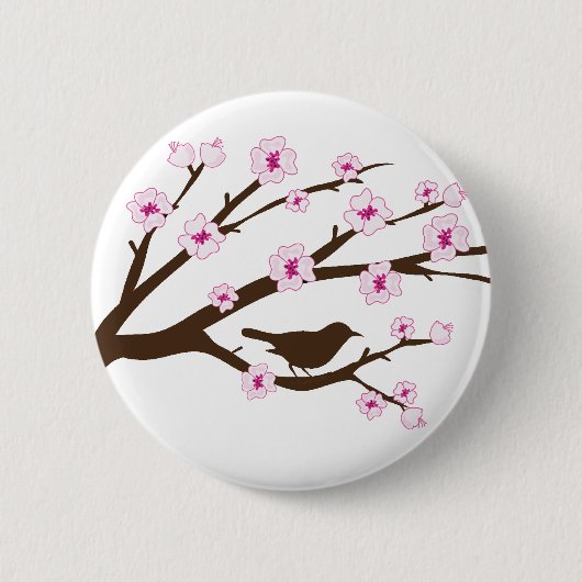 Cherry Blossom Ronde Button 5,7 Cm (Voorkant)