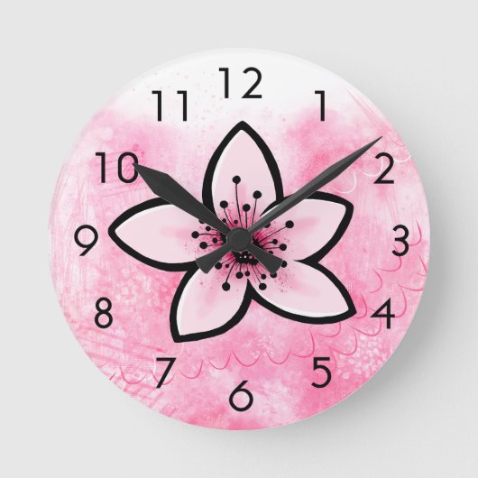 Cherry Blossom Ronde Klok (Voorkant)