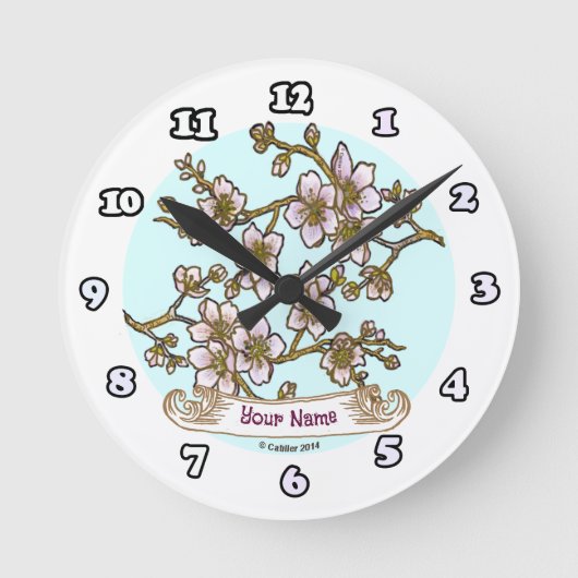 Cherry Blossom Ronde Klok (Voorkant)