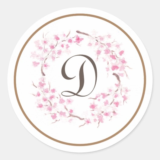 Cherry Blossom Ronde Sticker (Voorkant)