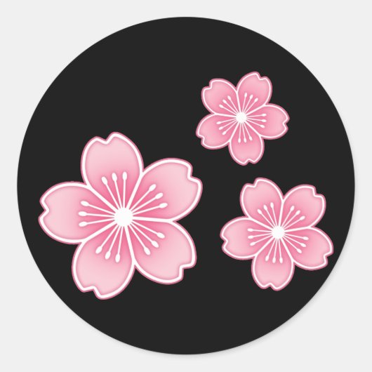 Cherry Blossom Ronde Sticker (Voorkant)
