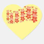 Cherry Blossom Rood Roze Hart Sticker (Voorkant)