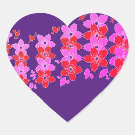 Cherry Blossom Rood Roze Hart Sticker