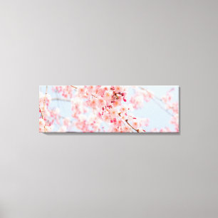 Cherry Blossom Roos Blue Gallery Wrap Canvas Afdruk