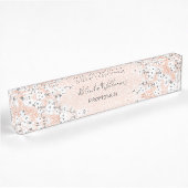 Cherry Blossom Roos Gold Blush Glitter Naambordje