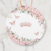 Cherry Blossom Roos Gold Butterflies Quinceañera Bedankjes Labels (Achterkant)