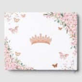 Cherry Blossom Roos Gold Butterflies Quinceanera Gastenboek (Achterkant)