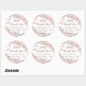 Cherry Blossom Roos Gold Butterflies Quinceañera Ronde Sticker (Vel)