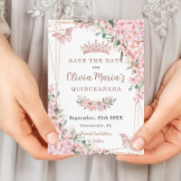 Cherry Blossom Roos Gold Butterflies Quinceañera