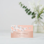 Cherry Blossom Roos Gold Grey Visitekaartje (Staand voorkant)