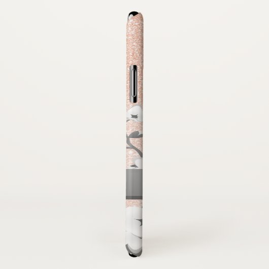 Cherry Blossom Roos Gold Monogram Bling Case-Mate iPhone Case (Achterkant / rechts)