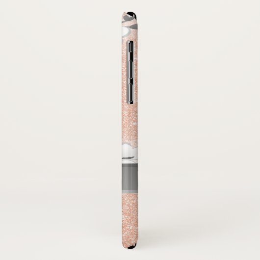 Cherry Blossom Roos Gold Monogram Bling Case-Mate iPhone Case (Achterkant/links)