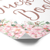 Cherry Blossom Roos Gold Quinceañera Guest Book Poster (Hoek)
