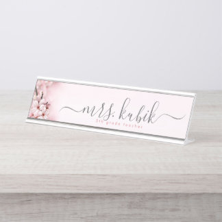 Cherry Blossom Roos Gold Teacher Desk Name Bord Bureau Naambordje