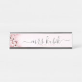 Cherry Blossom Roos Gold Teacher Desk Name Bord Bureau Naambordje (Voorkant)