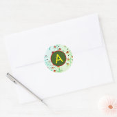 CHERRY BLOSSOM ROUND STICKER MET CUSTOM INITIAAL (Envelop)