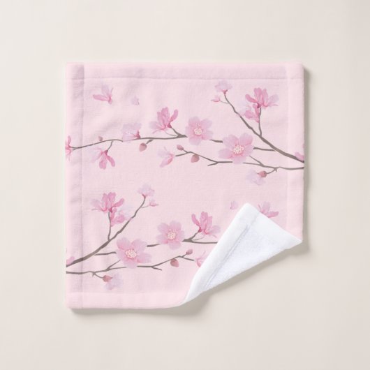 Cherry Blossom - Roze Bad Handdoek (Wasdoekje)