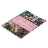 Cherry Blossom Roze Batik Naam en Fotocollage Notitieboek (Linkerzijde)