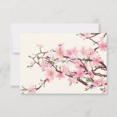Cherry Blossom Roze Beige Bruiloft RSVP Kaart (Achterkant)