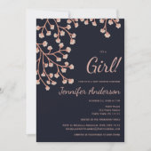 Cherry Blossom Roze Blauw Meisje Baby shower Kaart (Voorkant)